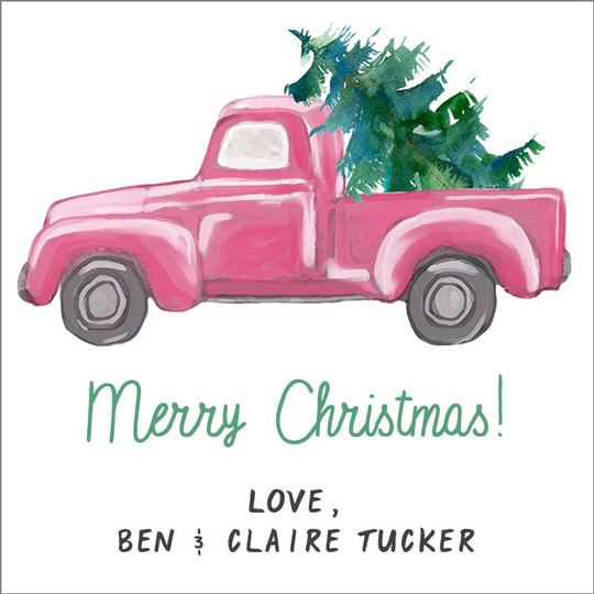 Red Truck Holiday Gift Stickers